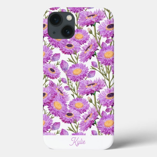 Custom Purple Paper Daisies Floral Blooms  Case-Mate iPhone Case (Back)
