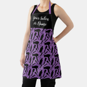 Custom Purple Pattern Hairstylist Hair Salon Apron