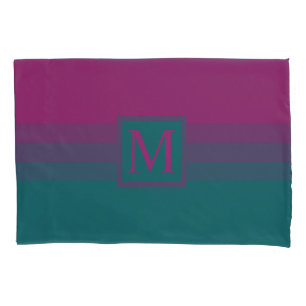 Custom Purple Pink Teal Green Colour Block Pillowcase