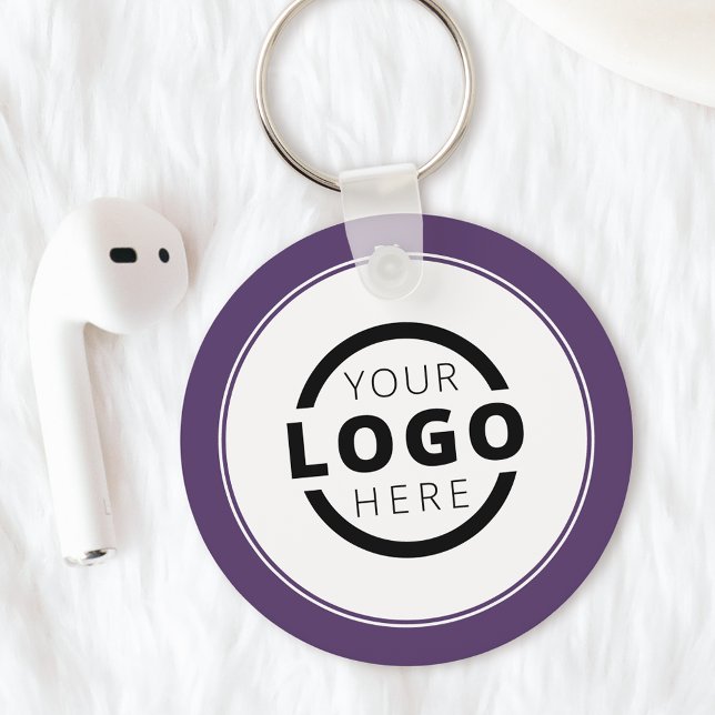 Custom Purple Promotional Business Logo Branded Key Ring (Creator Uploaded)