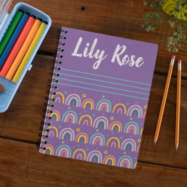 Custom Purple Rainbow Pattern Kid's Notebook (Creator Uploaded)