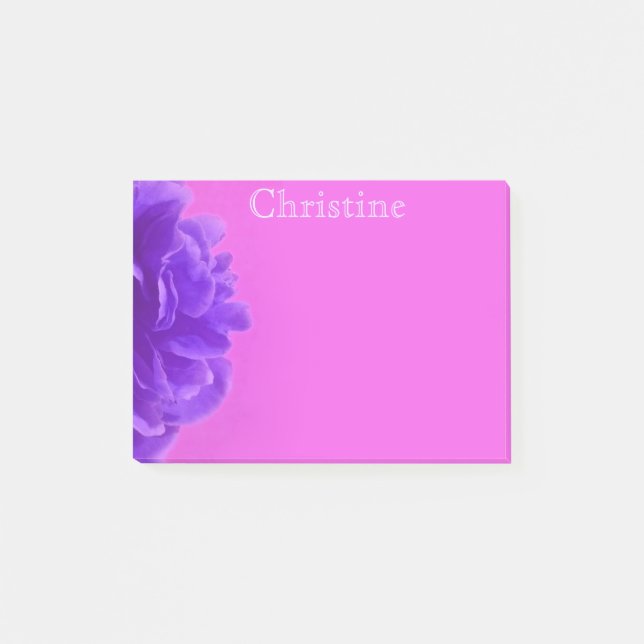Custom Purple Raspberry Floral Post-it Notes (Front)
