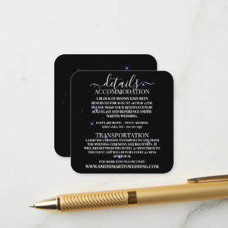 Custom Purple Stars Black Details Enclosure Card