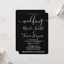 Custom Purple Stars Black Wedding