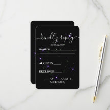 Custom Purple Stars Black Wedding