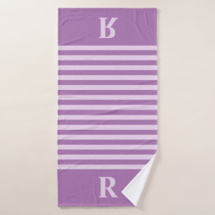 Custom Purple Stripes Bath Towel