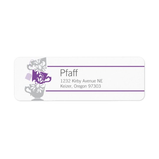 Custom Purple Tea Return Address Label