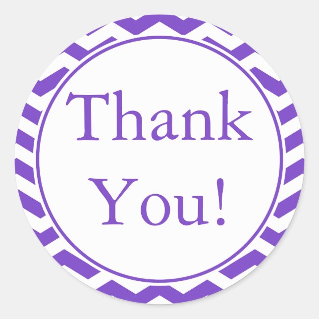 Custom Purple Thank You Sticker and Favour Label (Front)