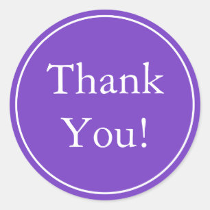 Custom Purple Thank You Stickers & Favour Labels