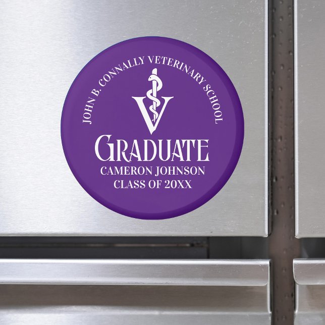 Custom Purple Veterinary School Graduation Magnet (Creator Uploaded)
