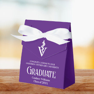 Custom Purple Veterinary School Graduation Party Favour Box