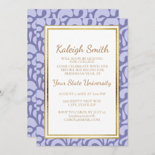 Custom Purple Violet College Trunk Party Invite