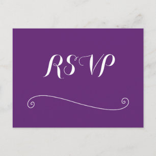 Custom Purple Wedding RSVP Postcards