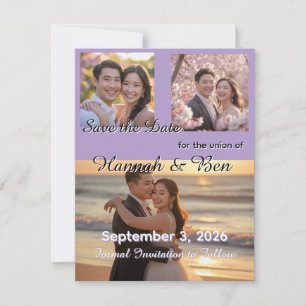 Custom Purple Wedding Save the Date