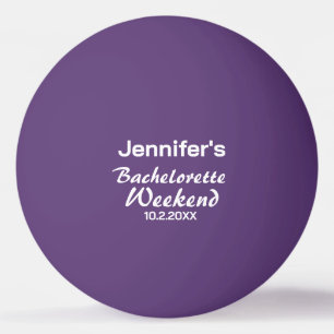 Custom Purple White Bachelorette Weekend Party Ping Pong Ball