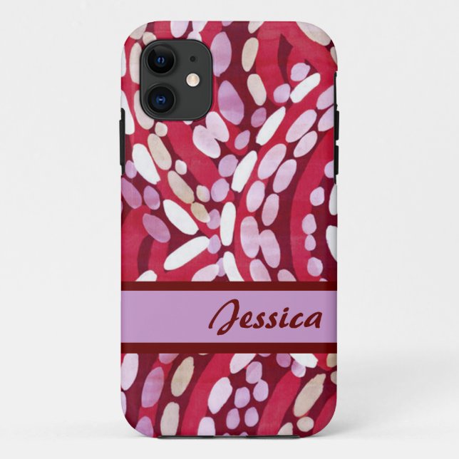 Custom purple white red half circle iphone 5 case (Back)