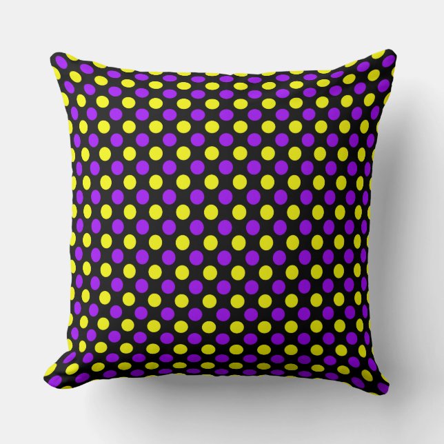 Custom Purple Yellow Polka Dot - Small Dot Pillow (Front)