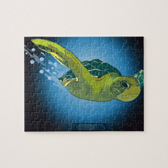 CUSTOM PUZZLE WITH GIFT BOX- SEA TURTLE (Horizontal)