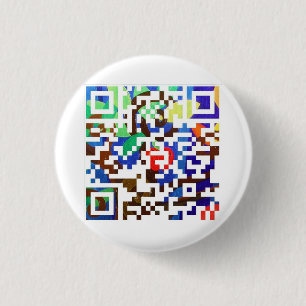 custom Q R code 3 Cm Round Badge