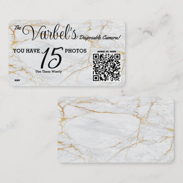 Custom QR Cards for Party Photos (Front/Back)