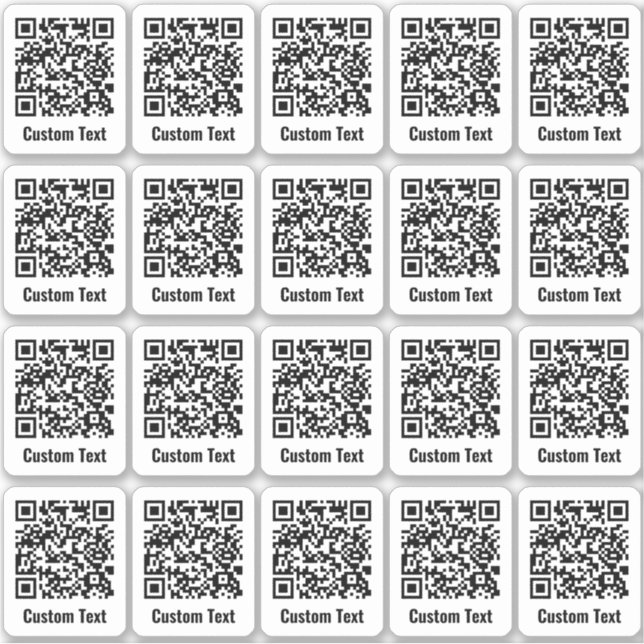 Custom QR Code 20 Sticker Set (Front)