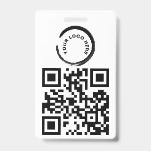 Custom QR code and / or Logo Badge ID Badge