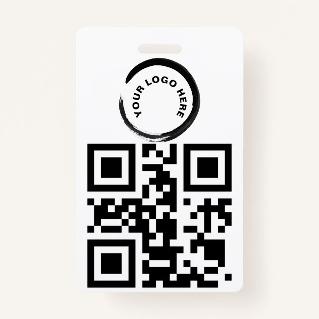 Custom QR code and / or Logo Badge ID Badge (Front)
