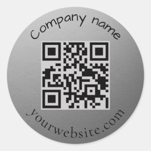 custom QR code and text add your elegant modern Classic Round Sticker
