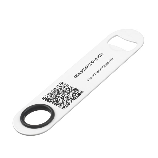 Custom QR Code and Text Bar Key Template (Back Angled)