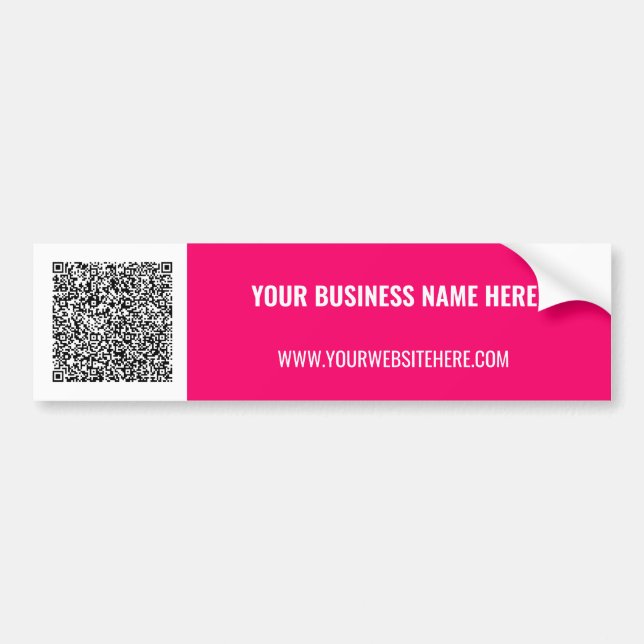 Custom QR Code and Text Bumper Sticker Your Colour (Front)