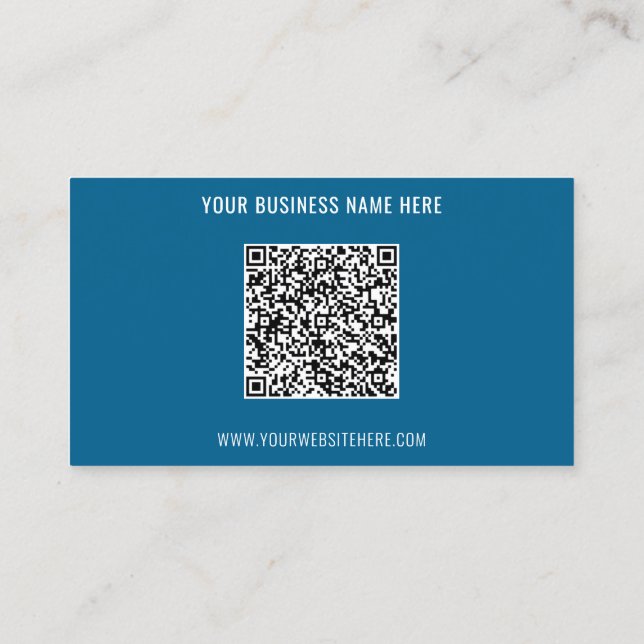 Custom QR Code and Text Business Card Your Colours (Back)