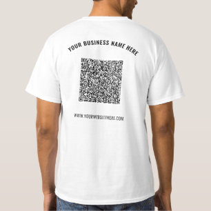 Custom QR Code and Text Business T-Shirt Template