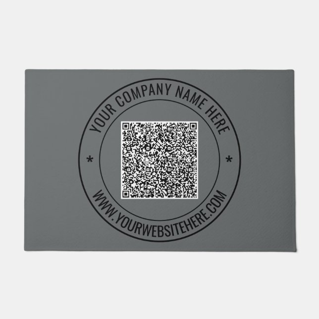 Custom QR Code and Text Doormat Choose Colours (Front)