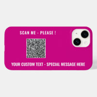 Custom QR Code and Text iPhone Case Choose Colours