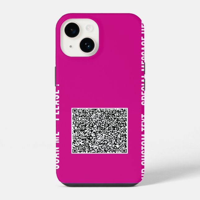 Custom QR Code and Text iPhone Case Choose Colours (Back)