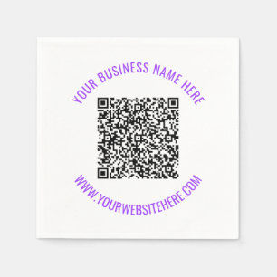 Custom QR Code and Text Napkins Personalised 