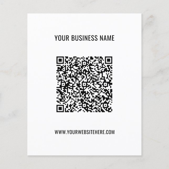 Custom QR Code and Text Promotional Business Flyer (Front)