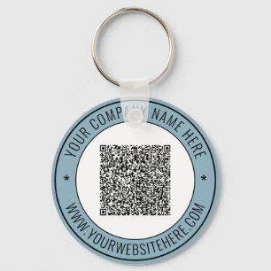 Custom QR Code and Text Promotional Keychain