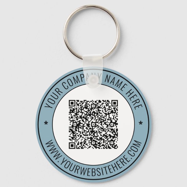 Custom QR Code and Text Promotional Keychain (Front)