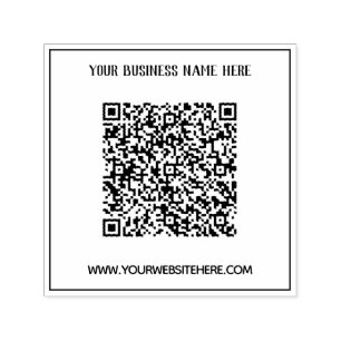 Custom QR Code and Text Square Self-inking Stamp
