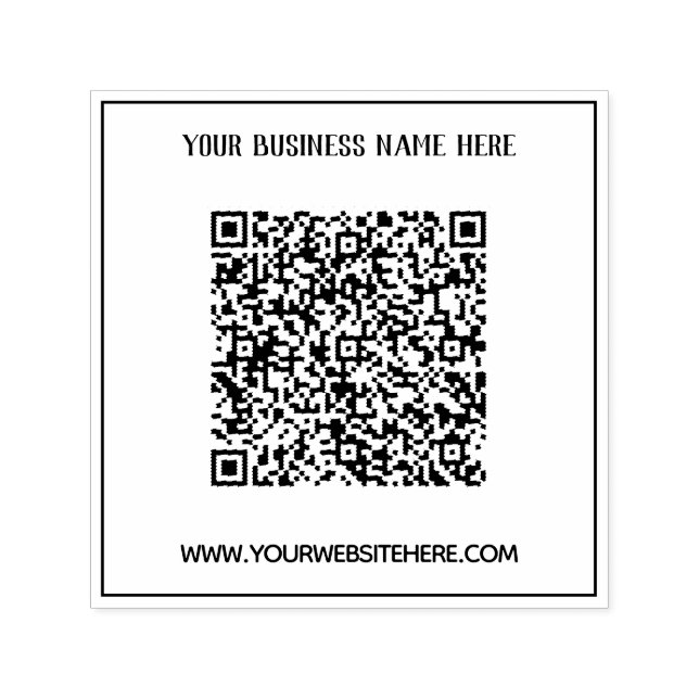 Custom QR Code and Text Square Self-inking Stamp (Design)