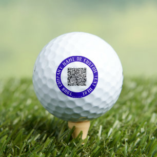 Custom QR Code and Text Stamps Golf Balls Template