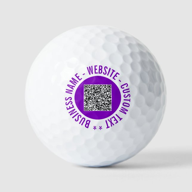 Custom QR Code and Text Stamps Golf Balls Template (Front)
