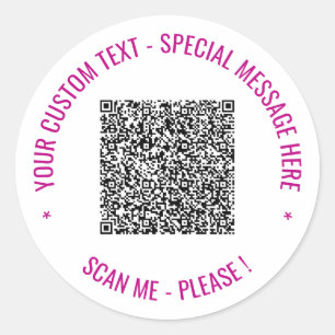 Custom QR Code and Text Stickers Your Colours