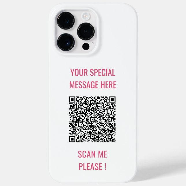 Custom QR Code and Text Your Own Design Funny Gift Case-Mate iPhone Case (Back)