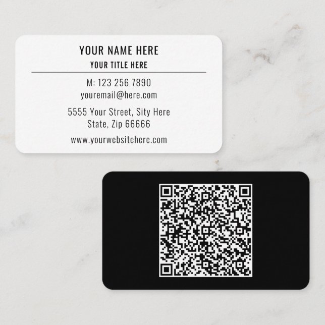 Custom QR Code Business Card Design Your Own (Front/Back)