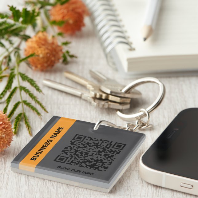 Custom QR Code Business Keychain (Front Right)