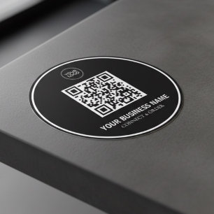 Custom QR Code Business Logo   Branding   Classic Round Sticker