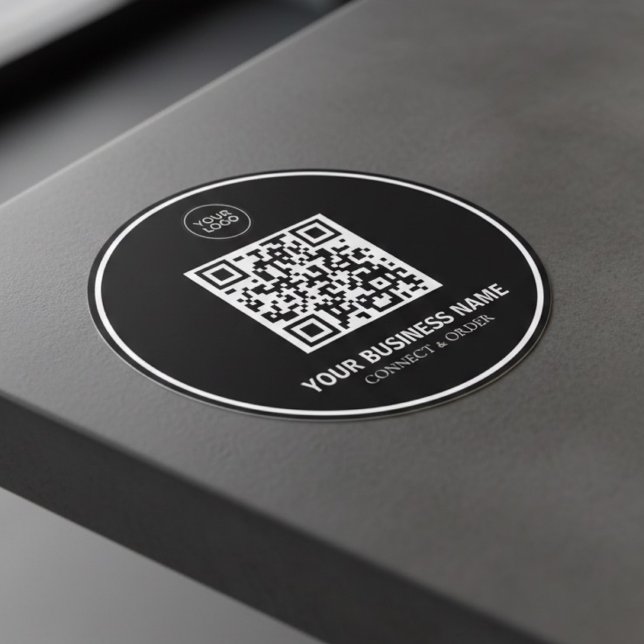 Custom QR Code Business Logo | Branding   Classic Round Sticker (Creator Uploaded)