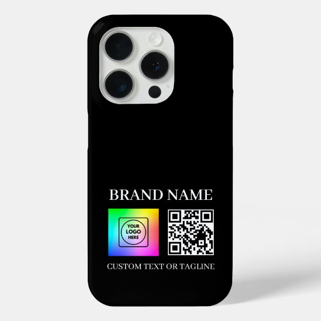 Custom QR Code Business Logo Branding iphone case (Back)